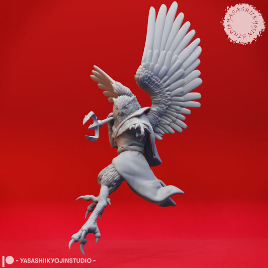 Owlin Ranger Miniature  | RPG Minis | D&D | DND | RPG | Tabletop Gaming |  From Yasashii Kyojin Studios