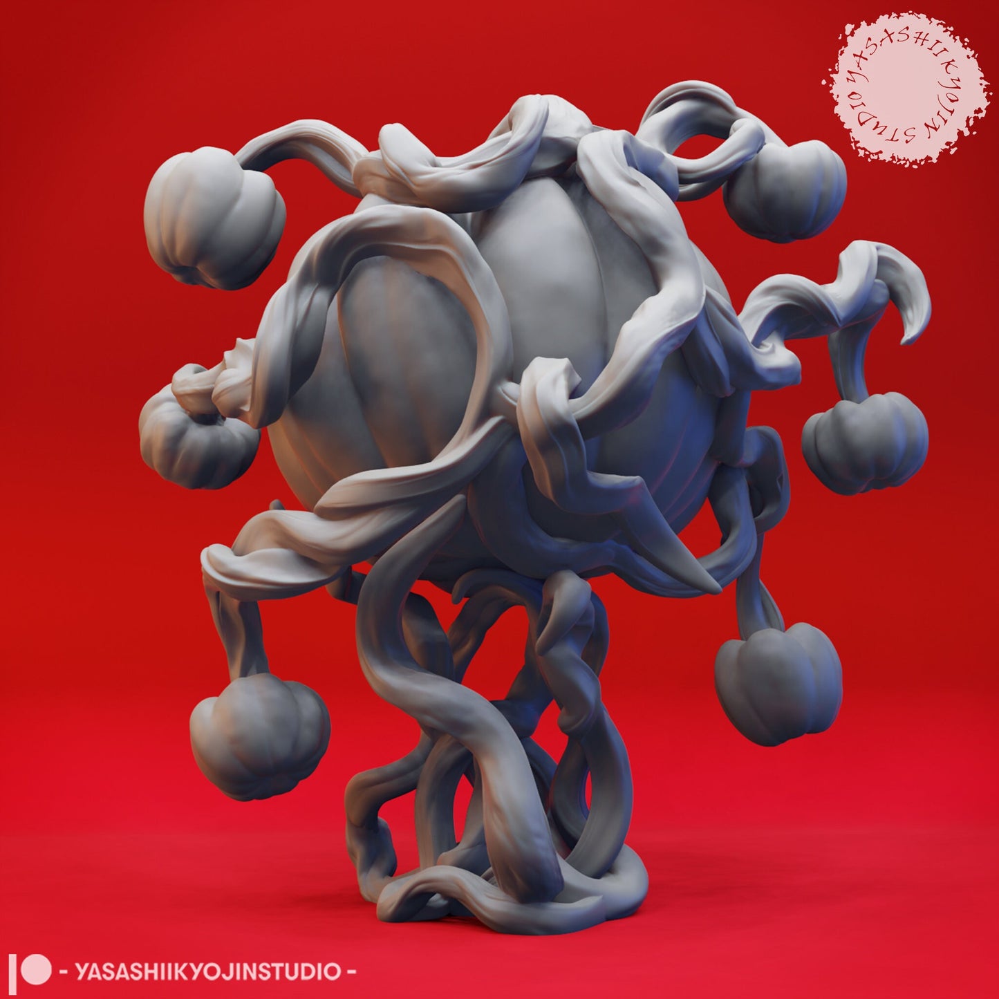 Pumpkin Beholder Miniature  | RPG Minis | D&D | DND | RPG | Tabletop Gaming |  From Yasashii Kyojin Studios