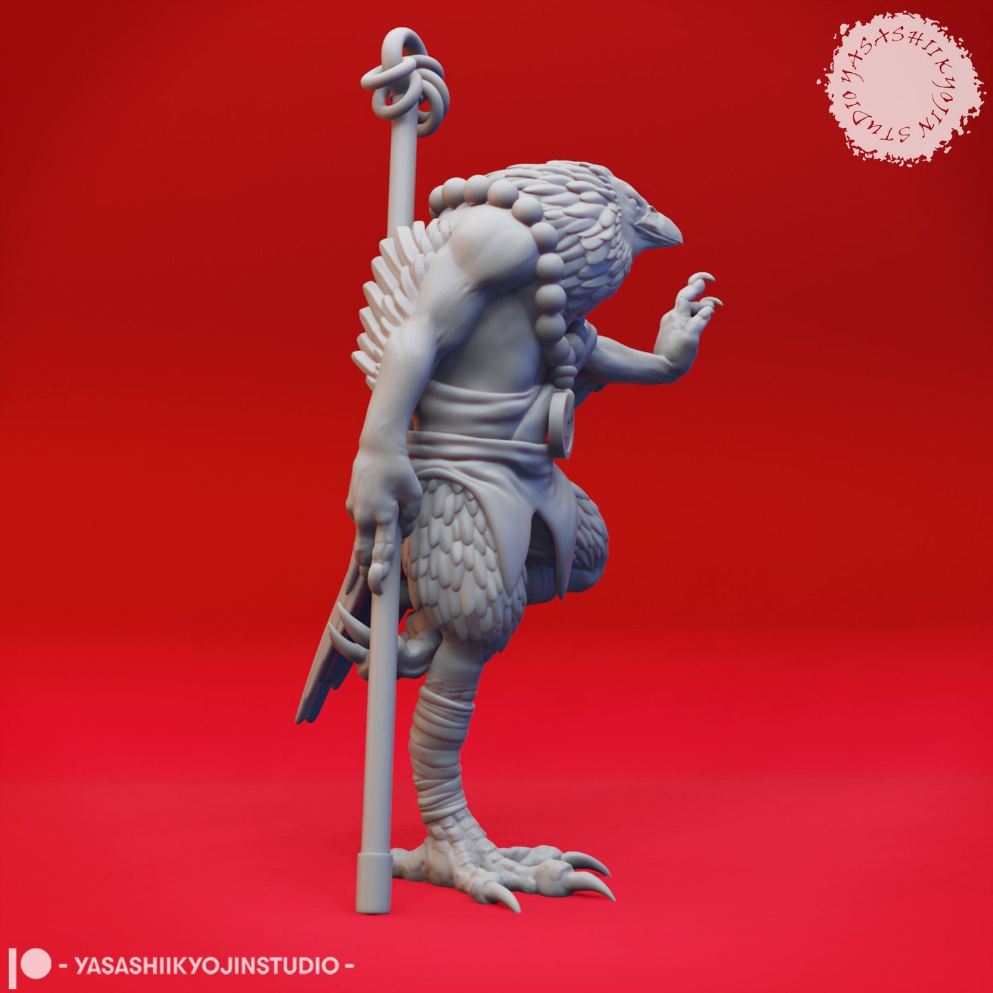 Kenku Monk Miniature  | RPG Minis | D&D | DND | RPG | Tabletop Gaming |  From Yasashii Kyojin Studios