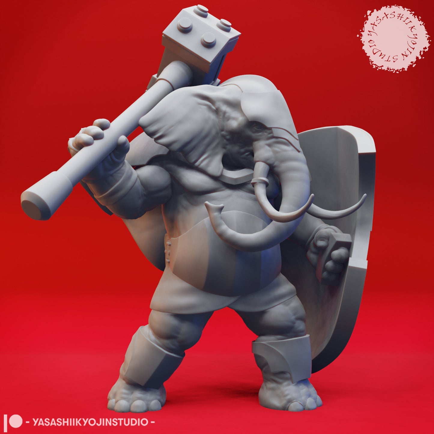 Loxodon Miniatures | D&D Elephant Miniatures | DnD Loxodon | RPG Elephant | DND Fighter Miniature | RPG Barbarian | Tabletop Game Figurine