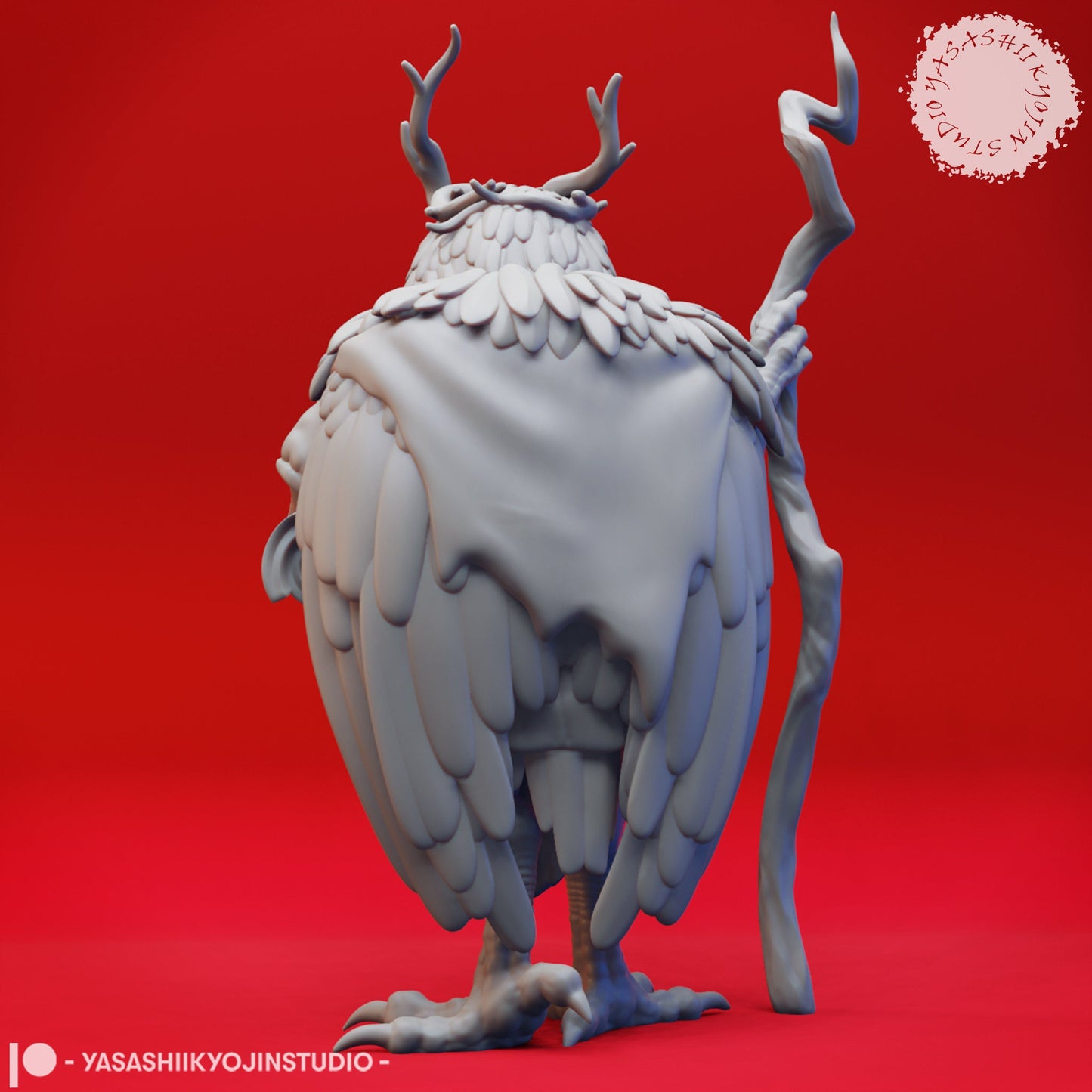 Owlin Wizard Miniature  | RPG Minis | D&D | DND | RPG | Tabletop Gaming |  From Yasashii Kyojin Studios