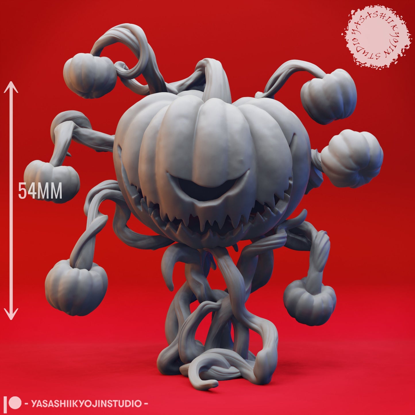 Pumpkin Beholder Miniature  | RPG Minis | D&D | DND | RPG | Tabletop Gaming |  From Yasashii Kyojin Studios