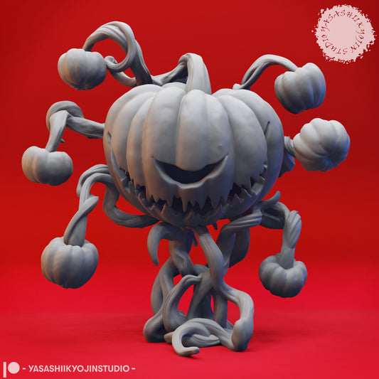 Pumpkin Beholder Miniature  | RPG Minis | D&D | DND | RPG | Tabletop Gaming |  From Yasashii Kyojin Studios