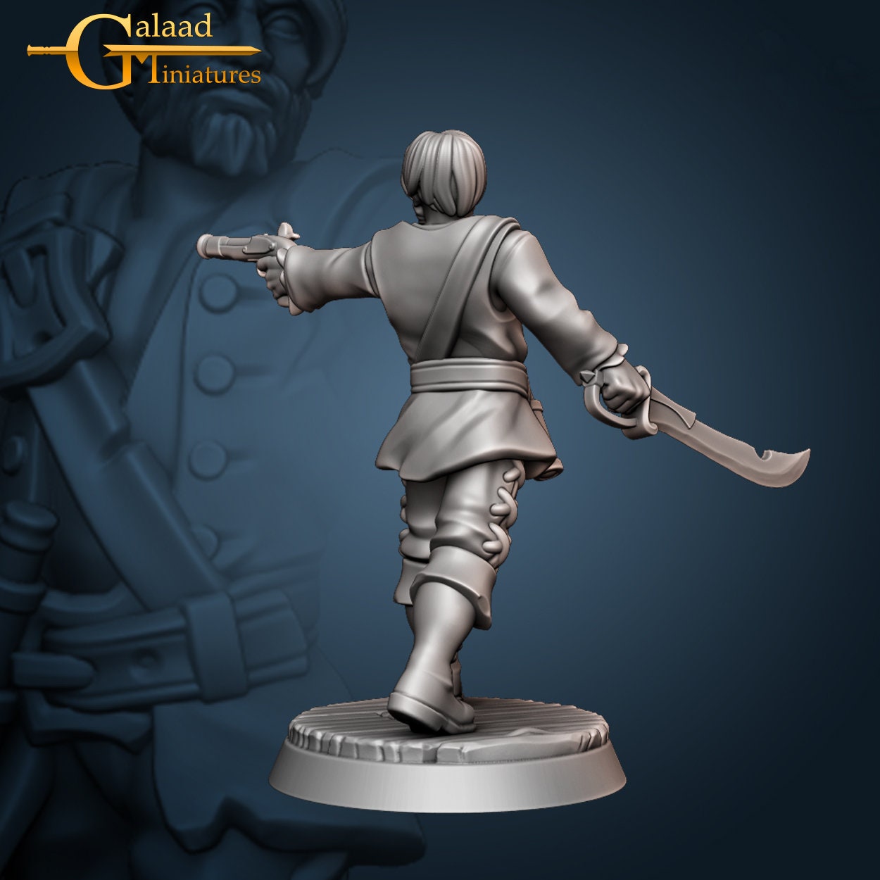 Male Pirate Miniature  | RPG Minis | D&D | DND | RPG | Tabletop Gaming |  From Galaad Miniatures