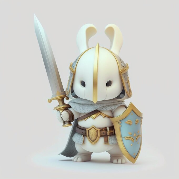Rabbit Paladin Miniature | D&D Bunny Miniature | DnD Rabbitfolk | RPG Harengon | DND Fighter Miniature | RPG Barbarian | Tabletop Figurine