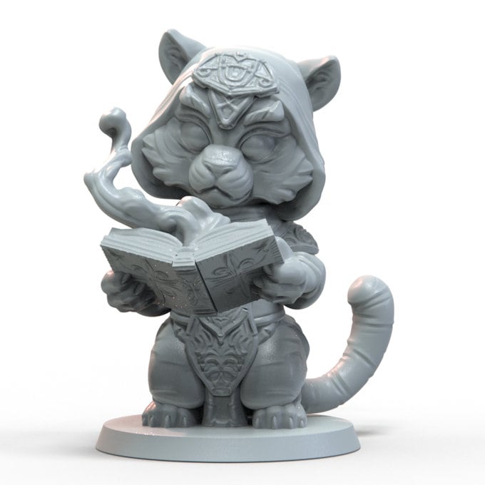 Tiger Warlock Miniature | D&D Tabaxi Miniature | DnD Jaguar Druid | RPG Catfolk | DND Sorcerer Miniature | RPG Wizard