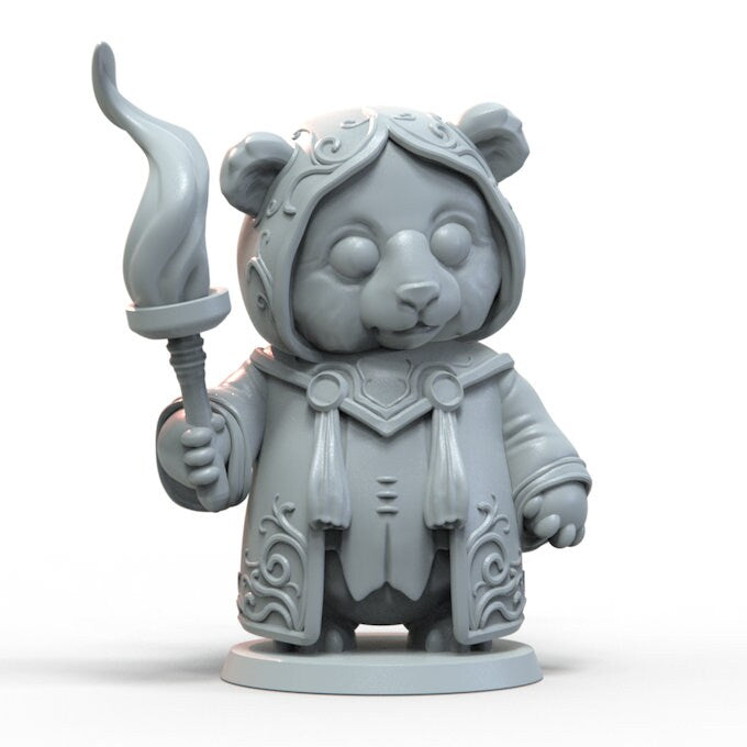 Pandafolk Cleric Miniature | D&D Bear Miniature | DnD Panda | RPG Grizzly | DND Cleric Miniature | RPG Druid | Tabletop Game Figurine