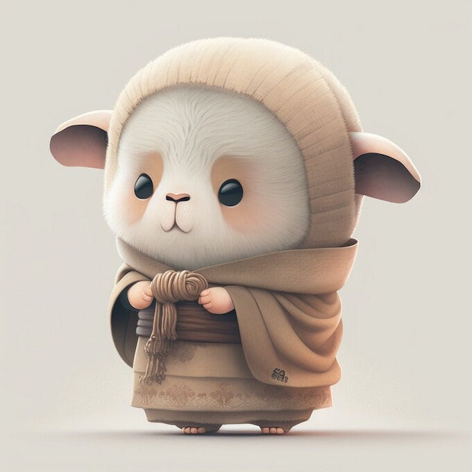 Sheepfolk Monk Miniature | D&D Caoraa Miniature | DnD Sheep | RPG Lamb | DND Monk Miniature | RPG Druid | Tabletop Game Figurine