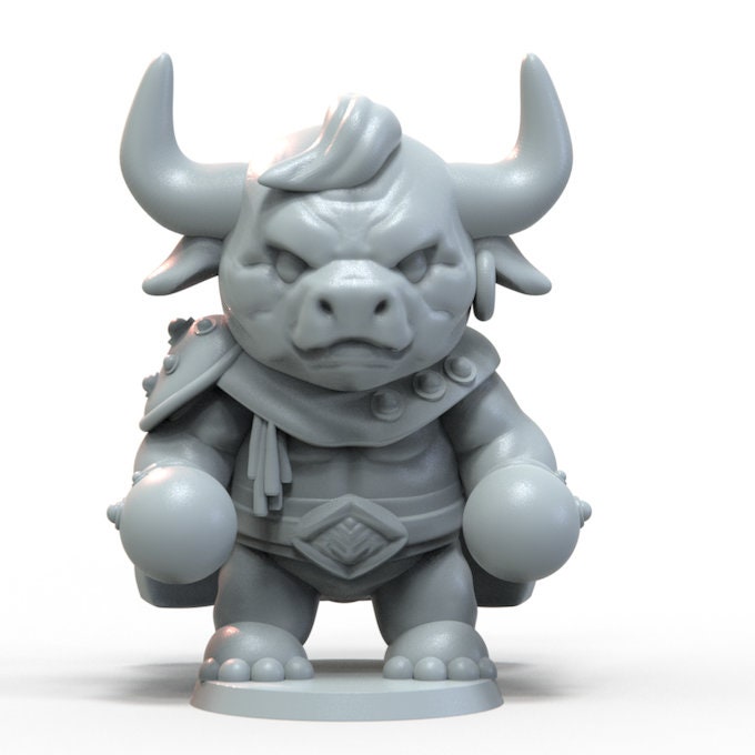 Bull Sorcerer Miniature | D&D Aurochian Miniature | DnD Minotaur Druid | RPG Horned-Folk | DND Warlock Miniature | RPG Wizard