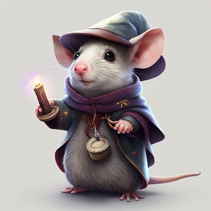 Mousefolk Cleric Miniature | D&D Mouse Miniature | DnD Ratfolk | RPG Ferret | DND Cleric Miniature | RPG Druid | Tabletop Game Figurine