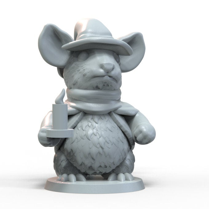 Mousefolk Cleric Miniature | D&D Mouse Miniature | DnD Ratfolk | RPG Ferret | DND Cleric Miniature | RPG Druid | Tabletop Game Figurine