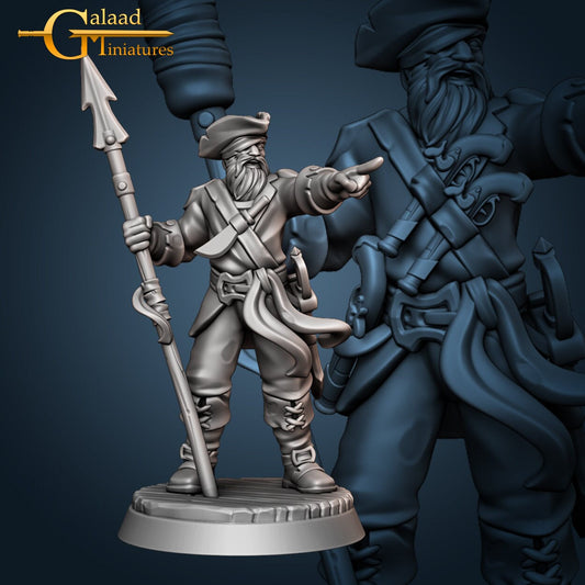 Male Pirate Captain Miniature  | RPG Minis | D&D | DND | RPG | Tabletop Gaming |  From Galaad Miniatures