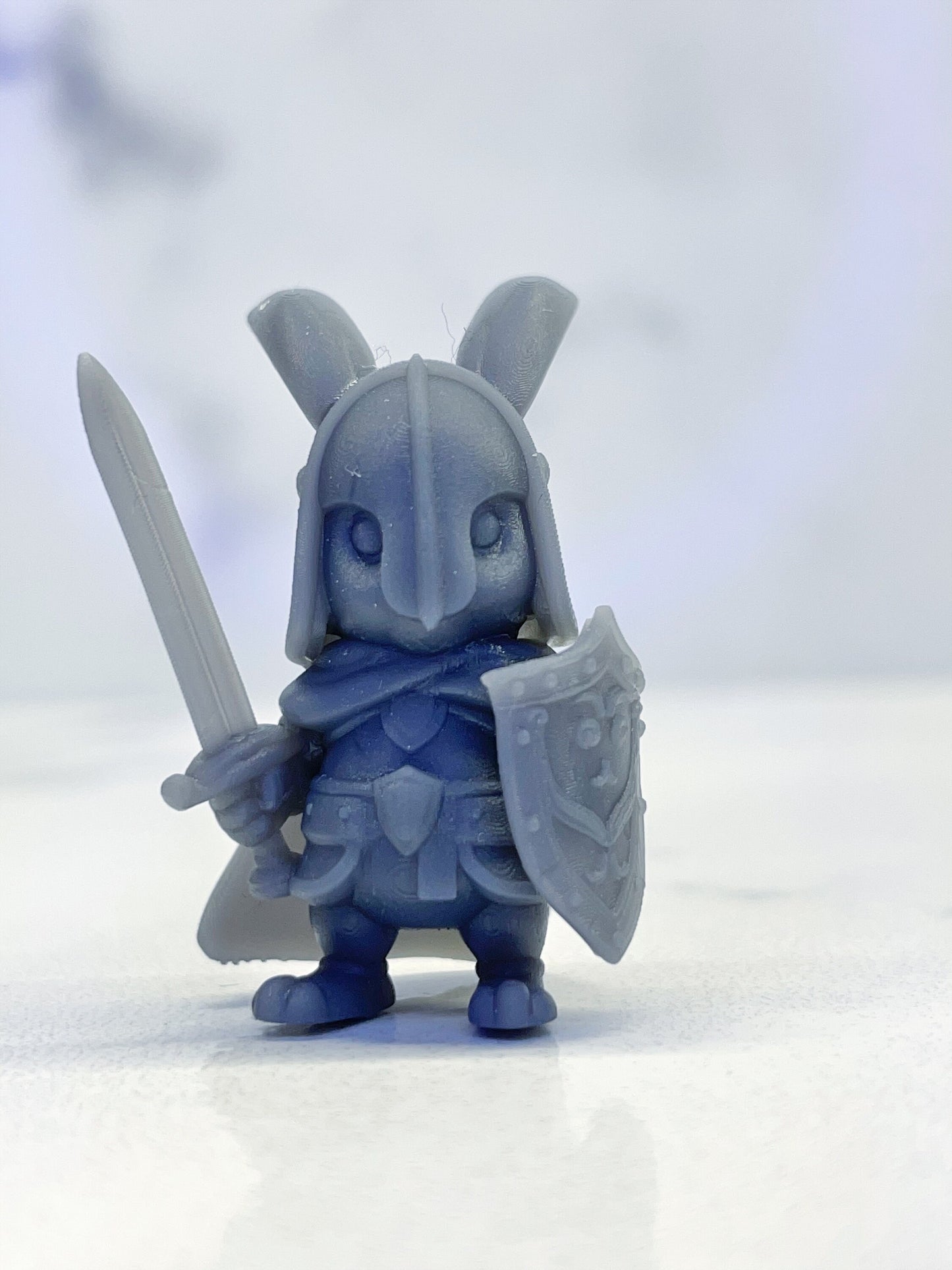 Rabbit Paladin Miniature | D&D Bunny Miniature | DnD Rabbitfolk | RPG Harengon | DND Fighter Miniature | RPG Barbarian | Tabletop Figurine