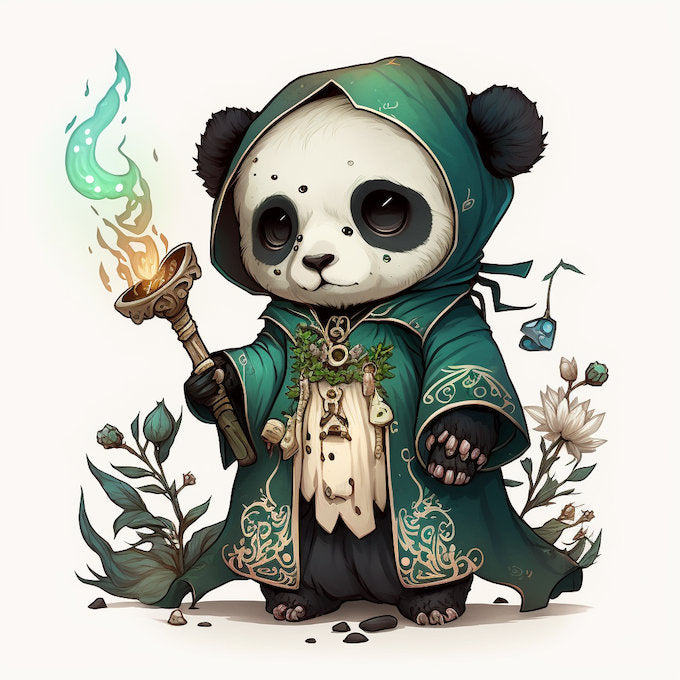 Pandafolk Cleric Miniature | D&D Bear Miniature | DnD Panda | RPG Grizzly | DND Cleric Miniature | RPG Druid | Tabletop Game Figurine