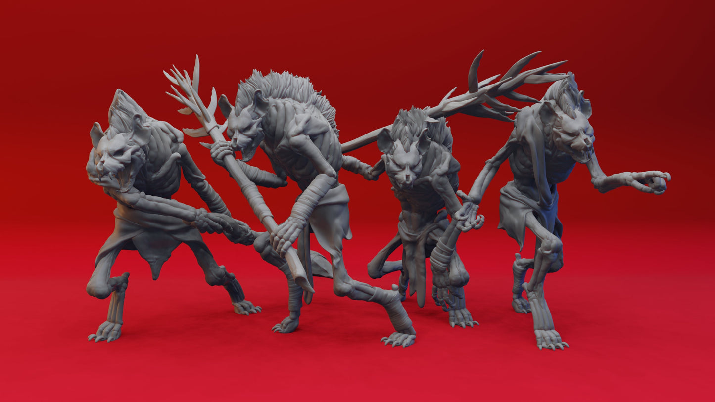 Witherlings Collection Miniatures | RPG Gnolls | D&D Gnoll | DND Witherlings | RPG Enemies | Tabletop Gaming | Skeletal Gnolls